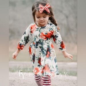 Girls Floral Dress 2 peice